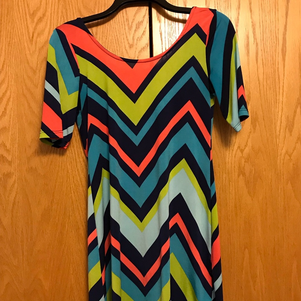 Multi colored chevron dress